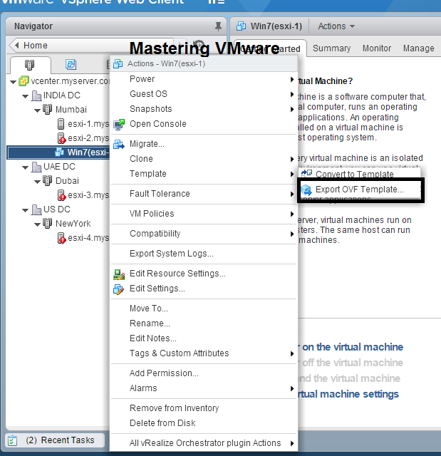 How to Export VM as a OVF or OVA Mastering VMware