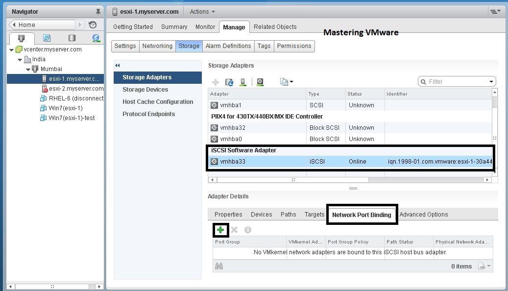 add iscsi storage in vmware vsphere 6.5