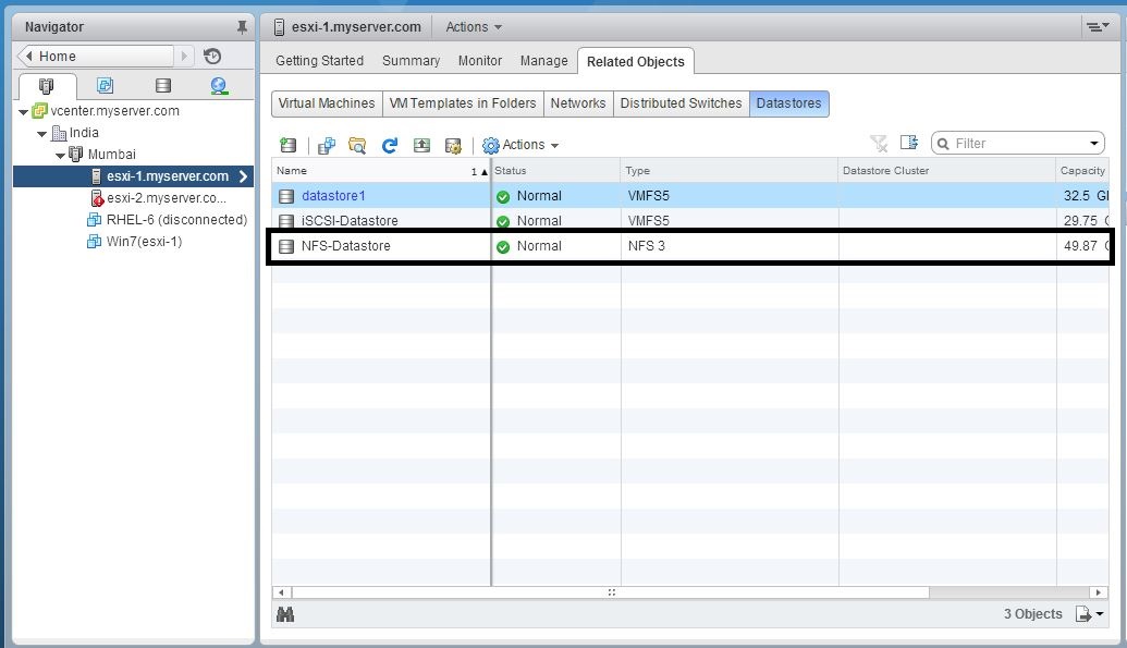 How to add NFS Datastore