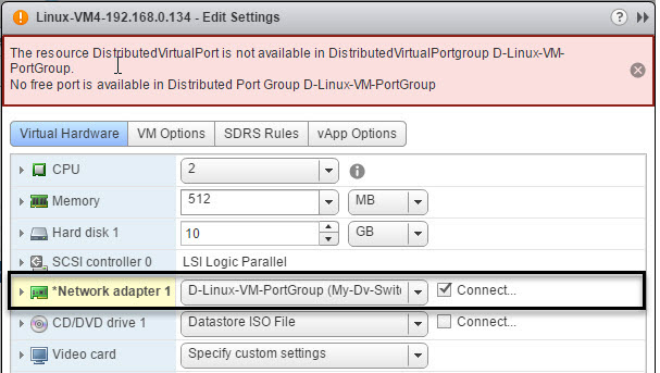 Vmware добавить port group