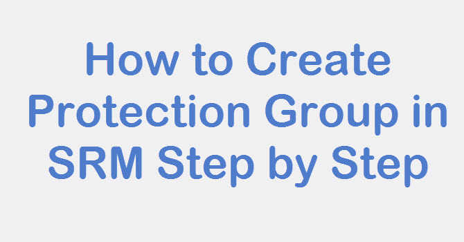 create protection group in srm