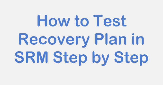 test recovery plan in srm