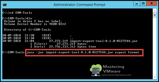 export srm configuration