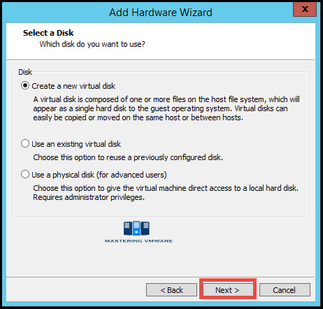 Add HDD to VM in vmware workstation