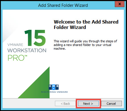 configure shared folders in VMware Workstation