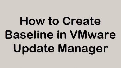 Create baseline in vmware update manager