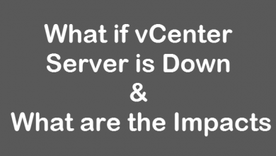 vCenter Server down impacts