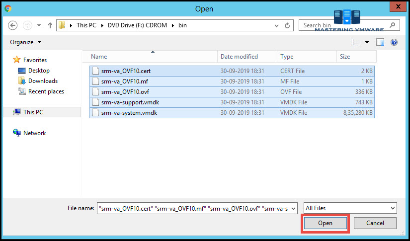 deploy site recovery manager appliance