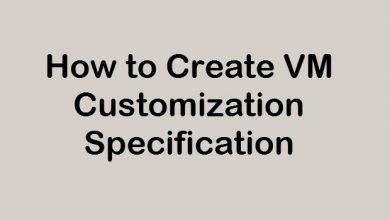 vm customization specification