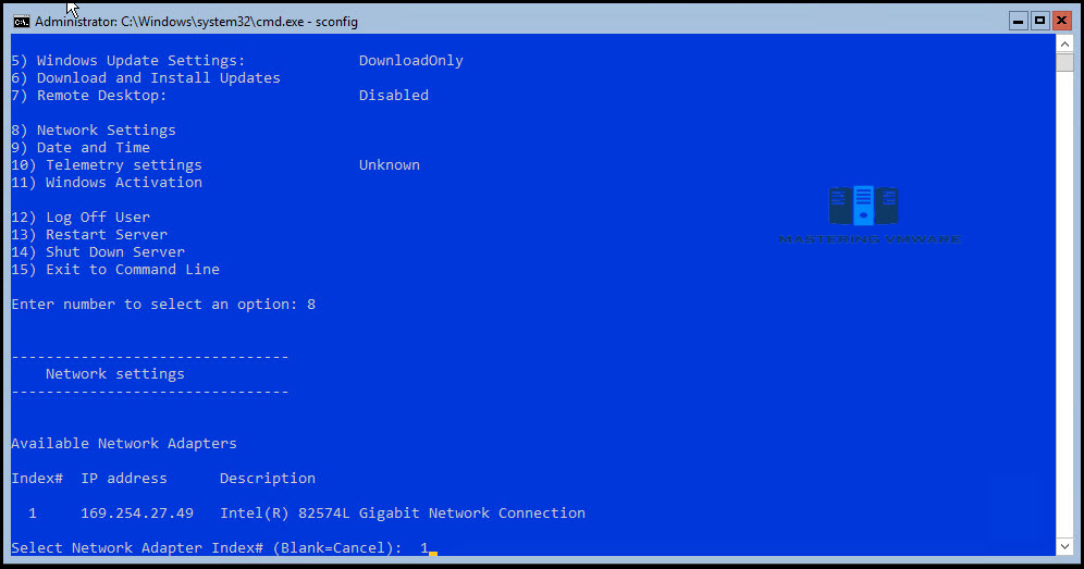 Configure Networking in Windows Server Core