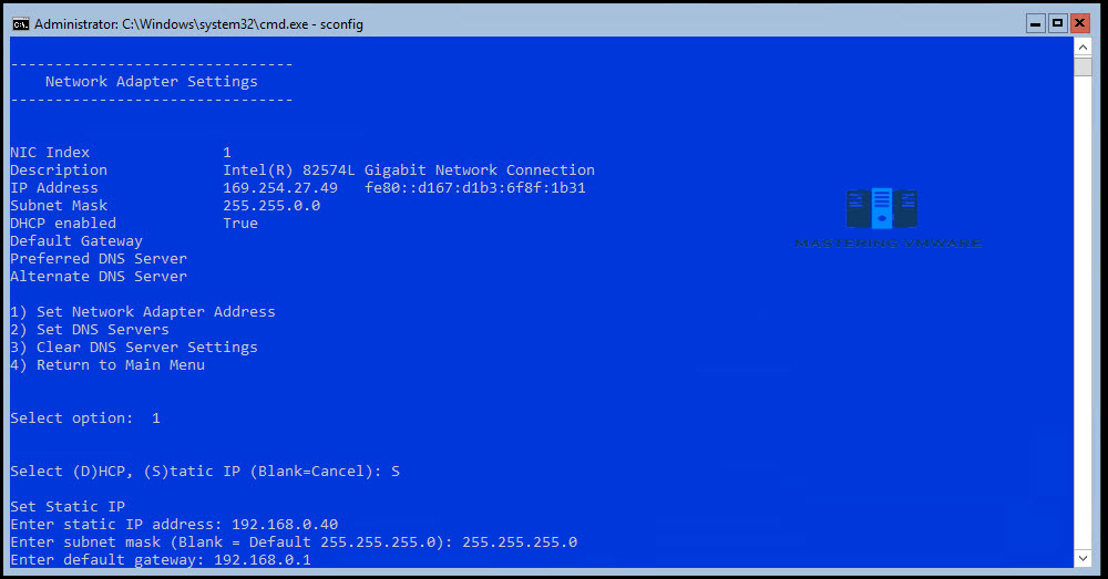 Configure Networking in Windows Server Core