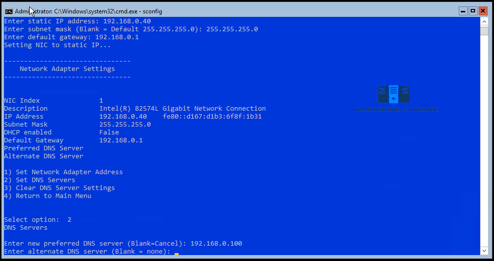 Configure Networking in Windows Server Core