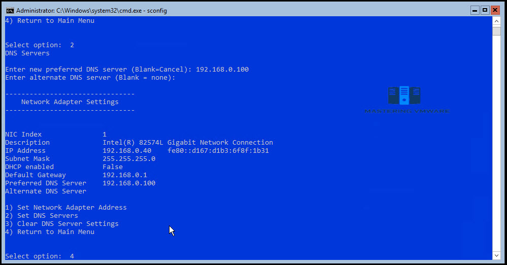 Configure Networking in Windows Server Core