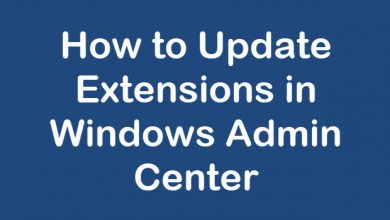 Update Extensions in Windows Admin Center