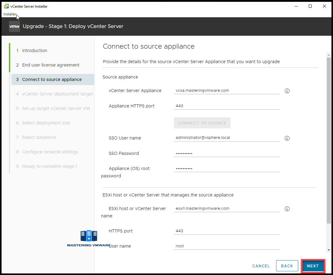 vcenter server 7 to vCenter Server 8 upgrade